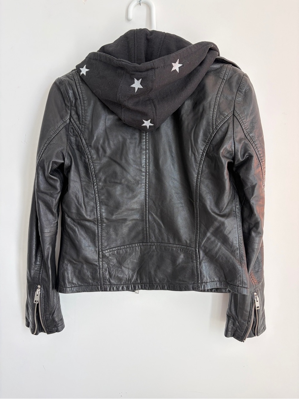 Black Leather Moto Jacket Size Medium